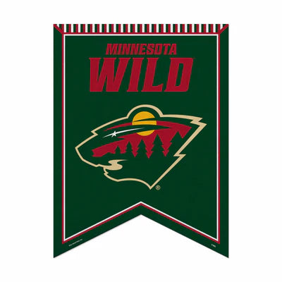 Minnesota Wild 18" x 24" NHL Rafter Felt Pennant featuring team colors and bold graphics. Officially licensed.