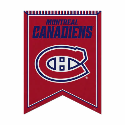 Montreal Canadiens NHL Rafter Felt Pennant with team colors and graphics, measuring 18" x 24", officially licensed by NHL.