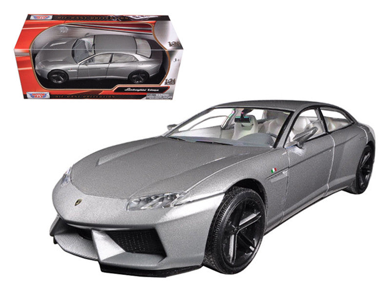Motormax Lamborghini Estoque Grey 1/24 Diecast Car with opening doors and detailed design.