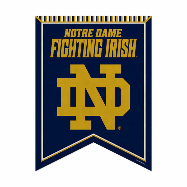 Notre Dame Fighting Irish 18"x24" NCAA felt pennant with classic team colors and durable banner-style design.