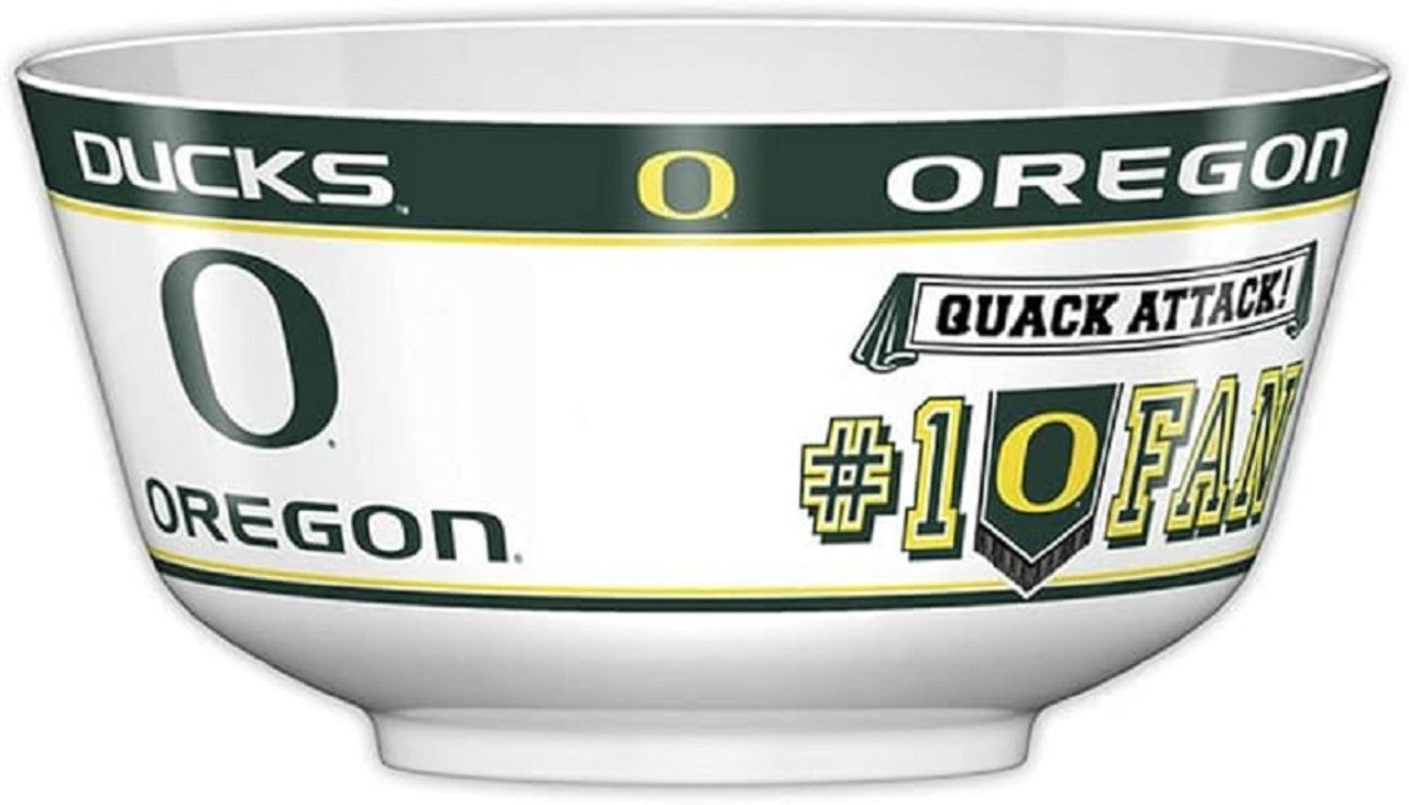 Oregon Ducks NCAA All JV Snack Bowl, 11.75" x 6" melamine, fade-resistant graphics, food-safe, officially licensed