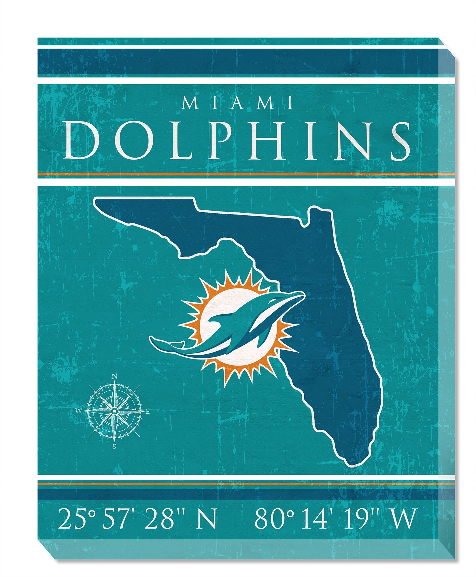 Miami Dolphins 16' x 20' Canvas Sign by Fan Creations