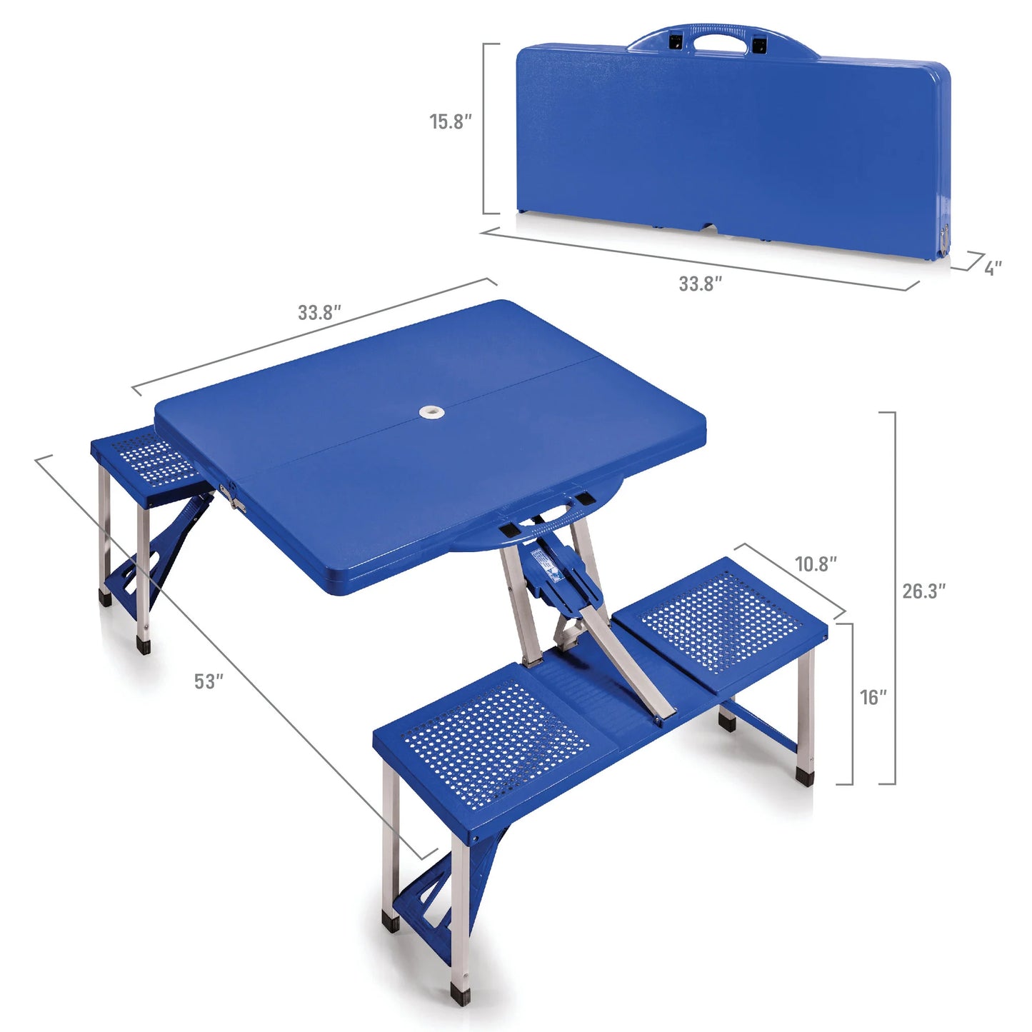 Cal Golden Bears Field Design Portable Camping / Picnic / Tailgating Folding Table with Seats by Picnic Time