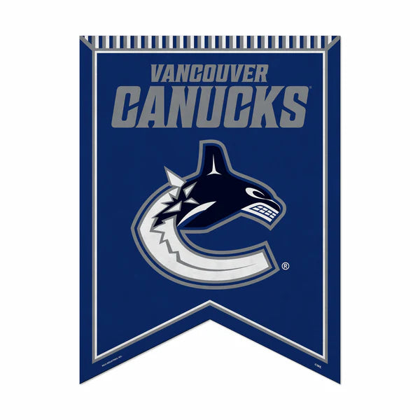 Vancouver Canucks NHL Rafter Felt Pennant, 18" x 24", featuring team colors and graphics, officially licensed by NHL.