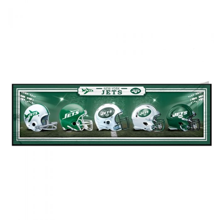 New York Jets 'History of Helmets' 9' x 30' Wood Sign by Wincraft –  Eicholtz Sports