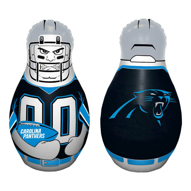 Carolina Panthers inflatable 40" tackle buddy punching bag, sand-weighted, NFL licensed