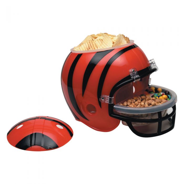 Cincinnati Bengals NFL Snack Helmet, 10"x12", dual snack compartments, dishwasher and microwave safe, Made in USA.