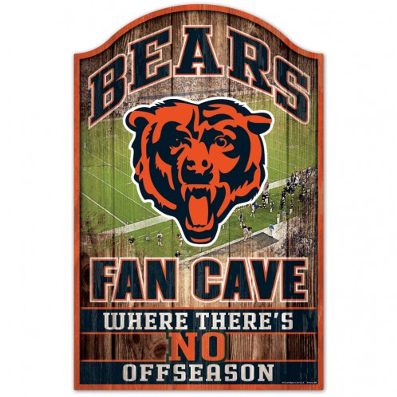 Chicago Bears NFL Fan Cave Wood Sign, 11"x17", hardboard wood, team graphics, officially licensed, made by Wincraft
