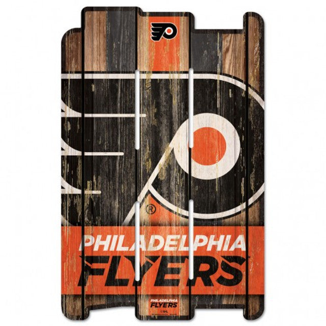 hiladelphia Flyers 11"x17" Wood Fence Sign with vintage colors, routed hanging hole, made in USA by Wincraft