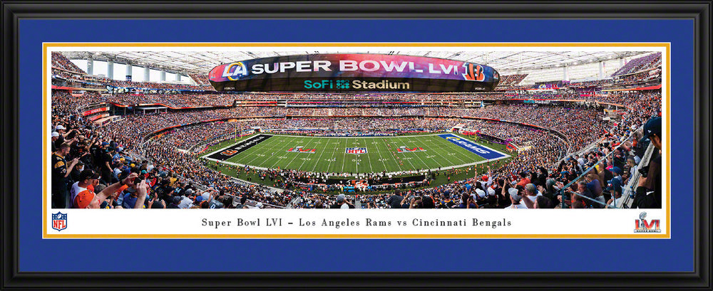 2022 Super Bowl LVI Kickoff Panoramic Poster - Los Angeles Rams vs. Cincinnati Bengals by Blakeway Panoramas