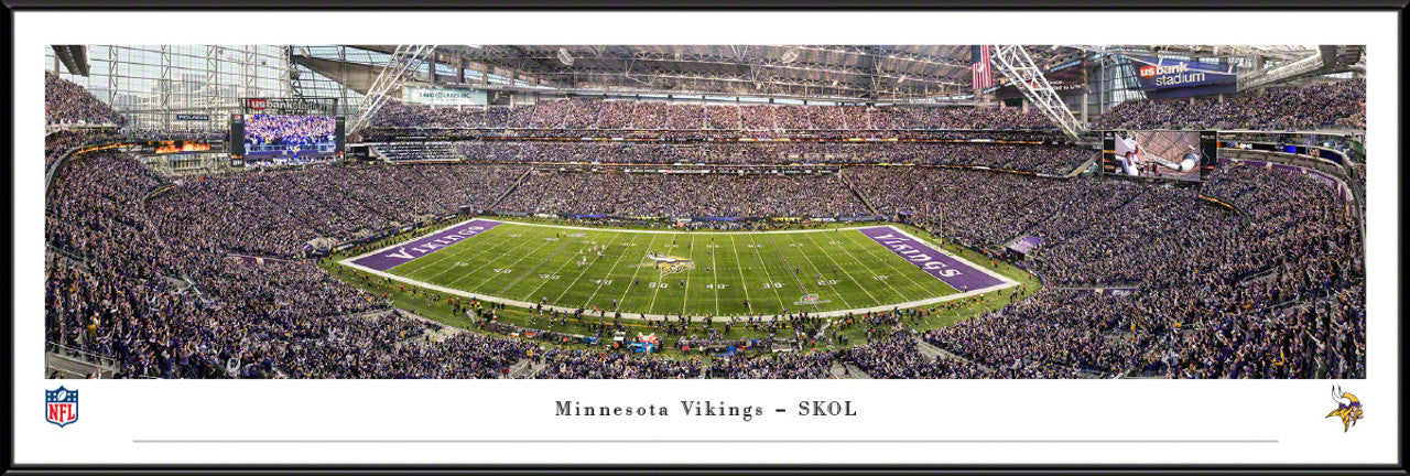 Minnesota Vikings White Out Game Panoramic Picture - NFL Fan Cave Decor