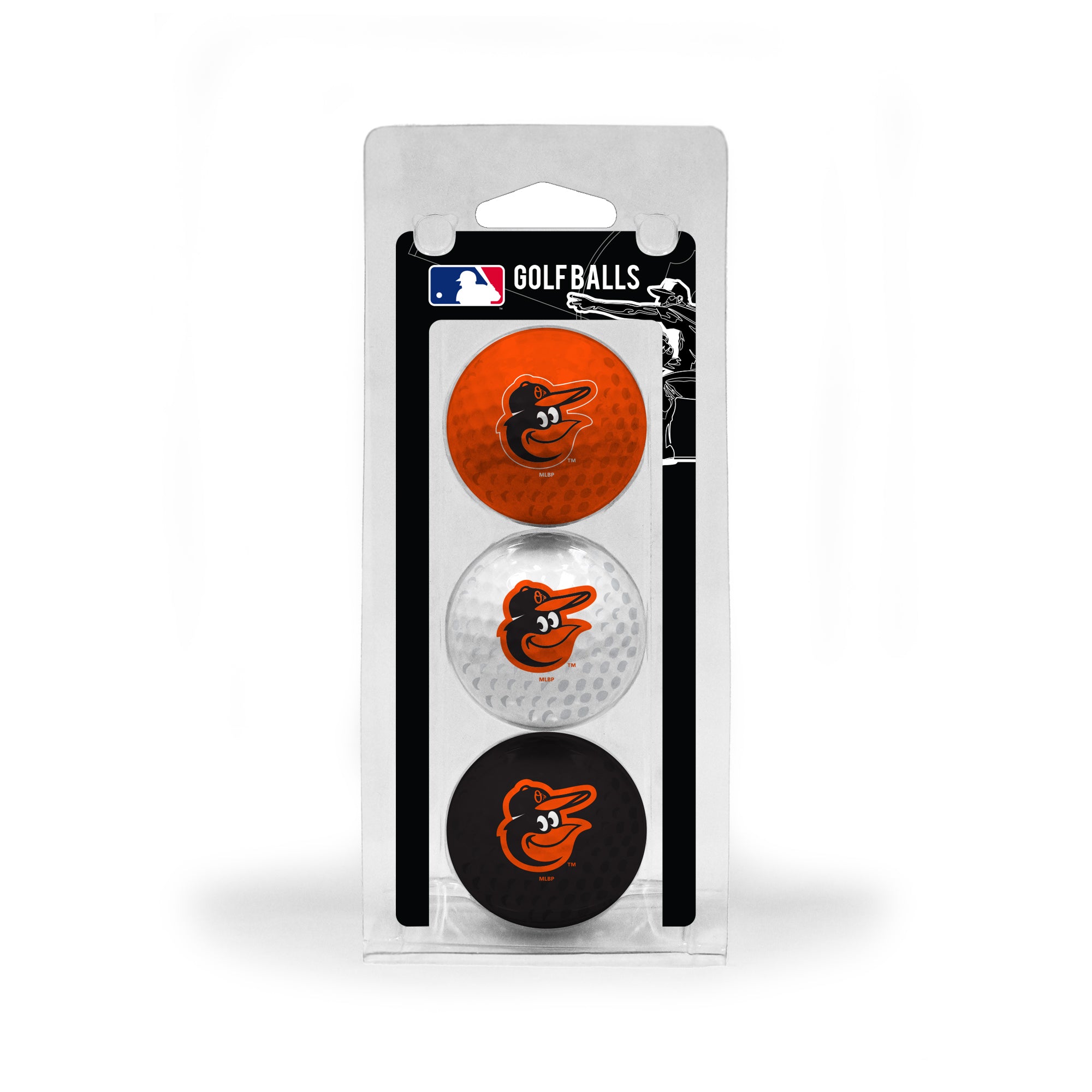 Baltimore Orioles Colored Golf Balls 3 Pack by Team Golf