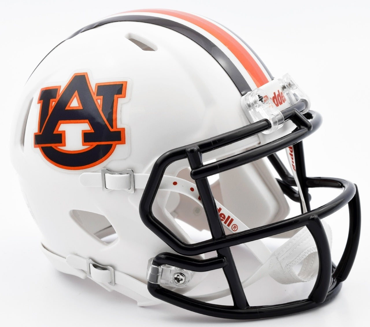 Auburn Tigers NCAA Chrome Decal Speed Mini Helmet by Riddell, half-scale collectible, autograph display