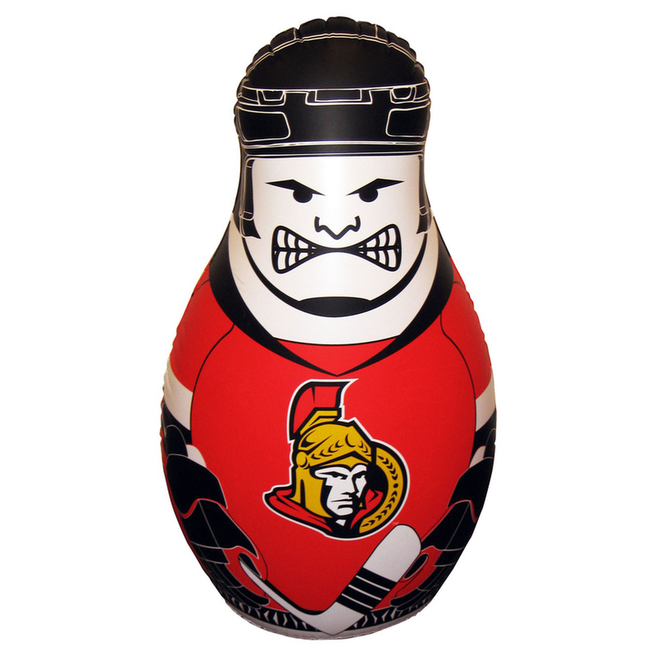 Ottawa Senators NHL Tackle Buddy 40" inflatable punching bag with team colors, weighted bottom, and bounce-back action.