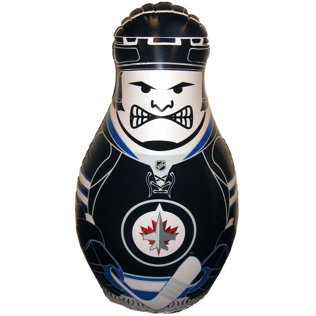 Winnipeg Jets 40-inch inflatable vinyl punching bag with bounce-back base, ideal for young NHL fans and game day fun