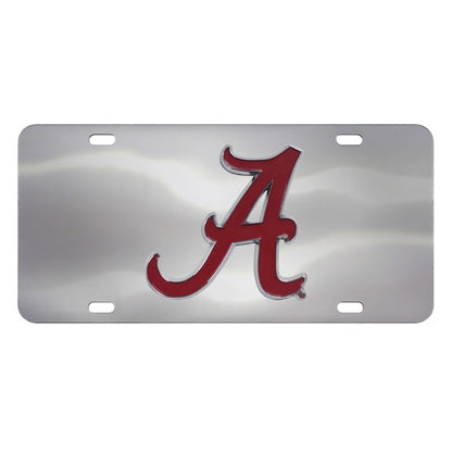 Alabama Crimson Tide NCAA Diecast 3D License Plate, 6" x 12", stainless steel, durable finish, vibrant colors, easy install, 4 pre-drilled holes, officially licensed. Made by Fanmats.