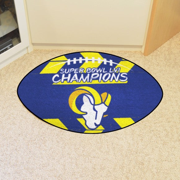 Los Angeles Rams Super Bowl LVI Champions Football Rug / Mat by Fanmats