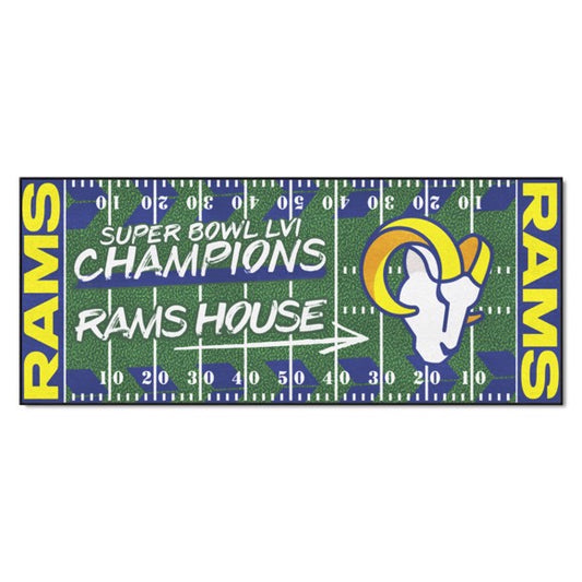 Los Angeles Rams Super Bowl LVI Football Field Runner / Mat by Fanmats