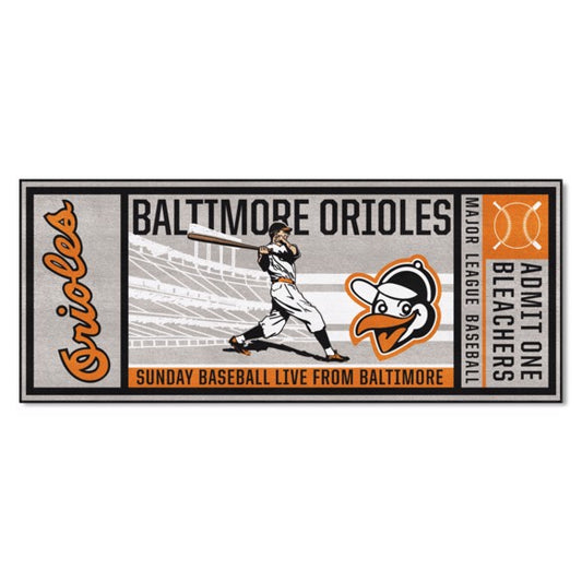 Baltimore Orioles Retro Collection Ticket Runner Mat / Rug by Fanmats