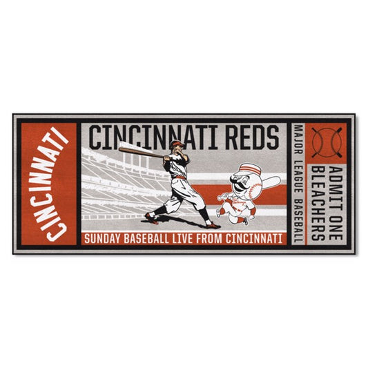 Cincinnati Reds Ticket Runner - Retro Collection Mat / Rug by Fanmat