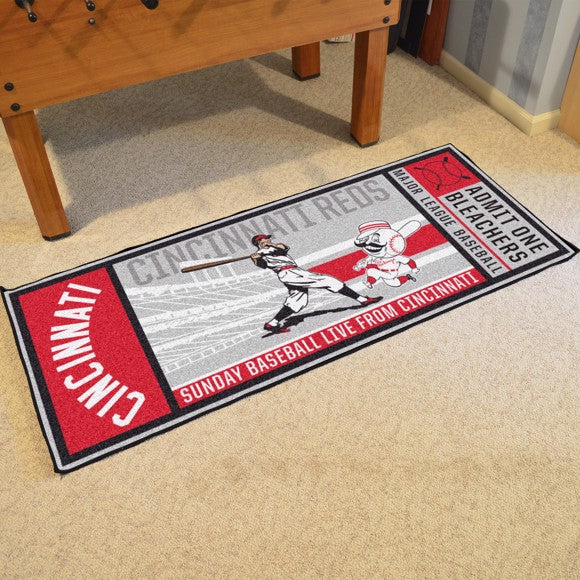 Cincinnati Reds Ticket Runner - Retro Collection Mat / Rug by Fanmat