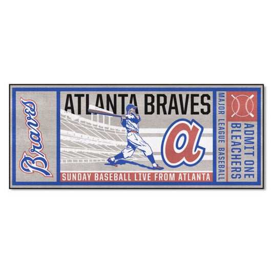 Atlanta Braves Retro Ticket Runner Mat / Rug by Fanmats