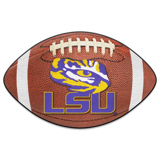 LSU Tigers NCAA Football Mat - 20.5" x 32.5" rug made in the USA with 100% Nylon Face & recycled vinyl backing. Officially Licensed. Made by Fanmats