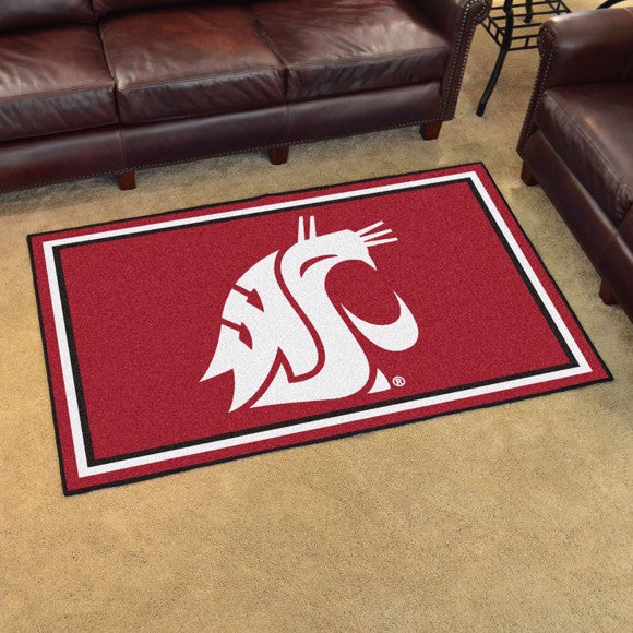 Washington State Cougars 4x6 Plush Area Rug