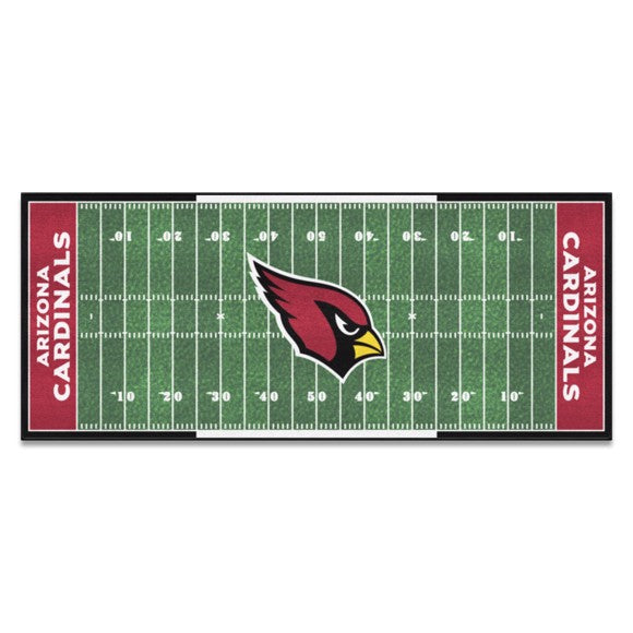 Arizona Cardinals Football Field Runner - 30"x72", vibrant team colors, non-skid backing, 100% Nylon Face, machine washable. Officially licensed