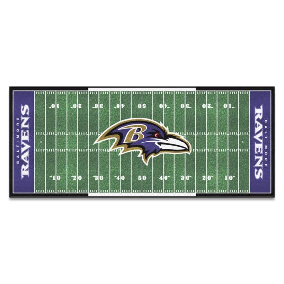 Baltimore Ravens NFL Field Runner - 30" x 72". True team colors, non-skid backing, machine washable. Made in USA. Officially Licensed