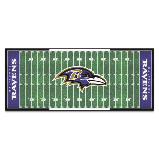 Baltimore Ravens NFL Field Runner - 30" x 72". True team colors, non-skid backing, machine washable. Made in USA. Officially Licensed