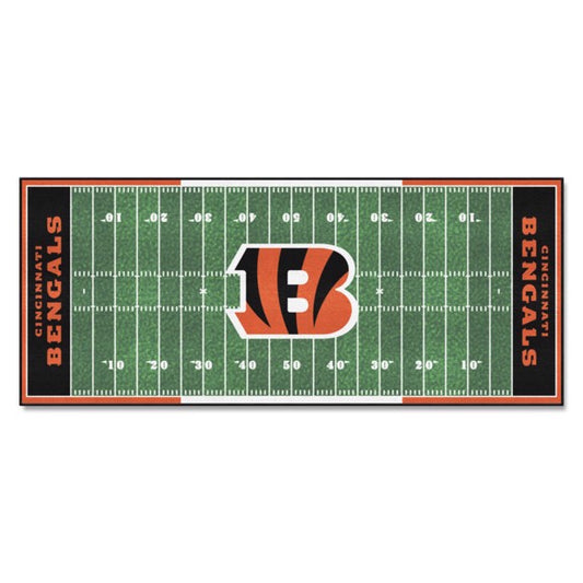 Cincinnati Bengals NFL Field Runner - 30" x 72" - Vibrant colors, non-skid backing, machine washable - Officially Licensed