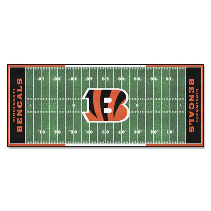 Cincinnati Bengals NFL Field Runner - 30" x 72" - Vibrant colors, non-skid backing, machine washable - Officially Licensed