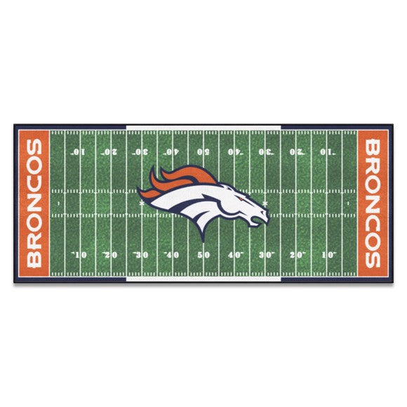 Denver Broncos NFL Field Runner - 30"x72", Vibrant team colors, Non-skid backing, 100% Nylon Face, Machine washable, Officially Licensed