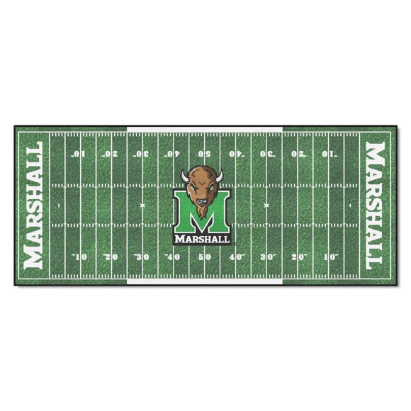 Marshall Thundering Herd NCAA Football Field Runner Mat - 30x72 inches, Chromojet-Printed, Non-Skid Backing, 100% Nylon, Made in USA, Officially Licensed by Fanmats