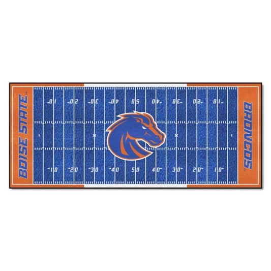 Boise State Broncos NCAA Field Runner - 30" x 72". True team colors, non-skid backing, machine washable. Made in USA. Officially Licensed