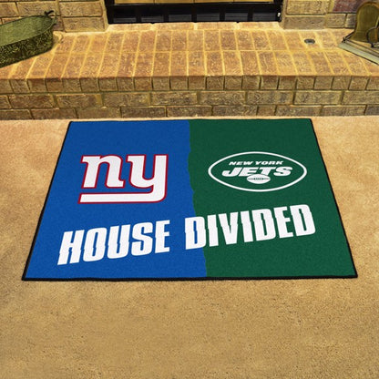 House Divided - New York Giants / New York Jets Mat / Rug by Fanmats