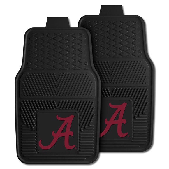 Alabama Crimson Tide NCAA Car Mat Set: Heavy-duty vinyl, 3-D logo, officially licensed by the NCAA. Perfect for fans!