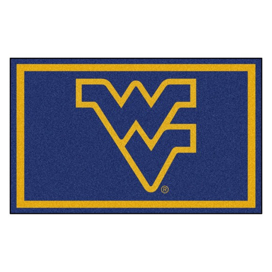 West Virginia Mountaineers NCAA 4ft. x 6ft. Plush Rug with team colors, 100% nylon face, and durable Duragon backing. Officially licensed.