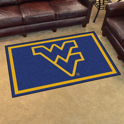 West Virginia Mountaineers 4x6 Plush Area Rug