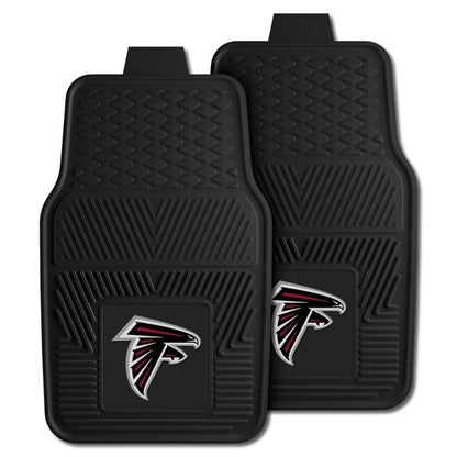 Atlanta Falcons NFL Car Mat Set: Universal Size, Heavy-Duty Vinyl, Dirt-Scraping Ribs, 3-D Team Logo, Officially Licensed.