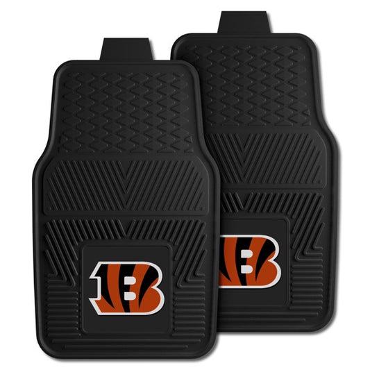 Cincinnati Bengals NFL Car Mat Set: Heavy-duty vinyl, 3-D logo, deep pockets. Officially Licensed by the NFL and made by Fanmats