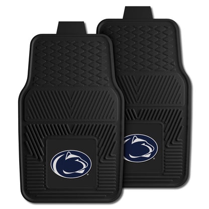 Penn State Nittany Lions Car Mat Set: Durable heavy-duty vinyl, deep pockets, ribbed design, 3-D molded logo. NCAA licensed.