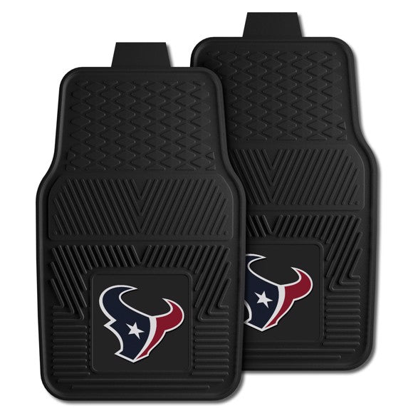 Houston Texans NFL Car Mat Set: Universal Size, Heavy-Duty Vinyl, Dirt-Scraping Ribs, 3-D Team Logo, Nibbed Backing, Officially Licensed
