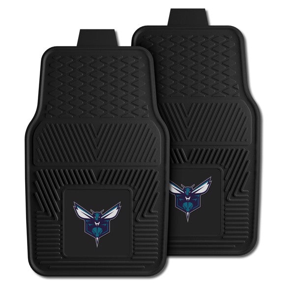 Charlotte Hornets NBA Car Mat Set - Durable vinyl, team logo, dirt-catching design. Officially licensed.