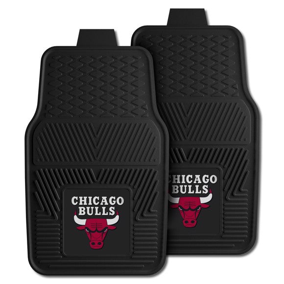 Chicago Bulls NBA Car Mat Set: Heavy-duty vinyl, 3-D logo, deep pockets. Officially Licensed by the NBA and made by Fanmats
