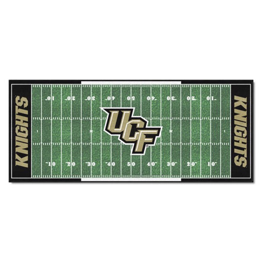 Vibrant Central FL (UCF) Football Field Rug - 30"x72", Made in USA. Non-skid backing, machine washable.