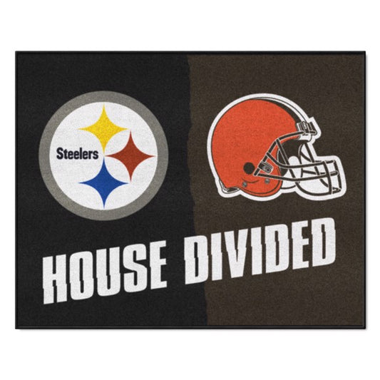 House Divided - Pittsburgh Steelers  / Cleveland Browns Mat / Rug by Fanmats