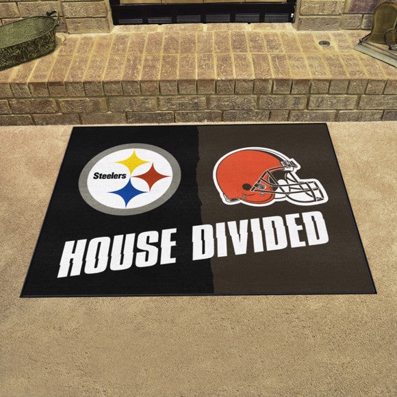 House Divided - Pittsburgh Steelers  / Cleveland Browns Mat / Rug by Fanmats