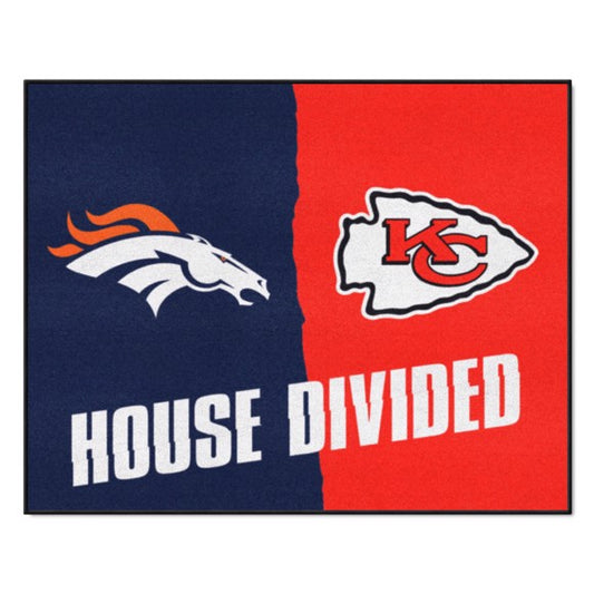 House Divided - Denver Broncos / Kansas City Chiefs House Divided Mat by Fanmats